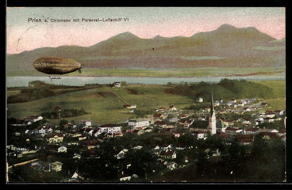 Foto & Poster: Prien a. Chiemsee, Zeppelin Parseval VI  – Usato da Berlin venduto da bartko-reher