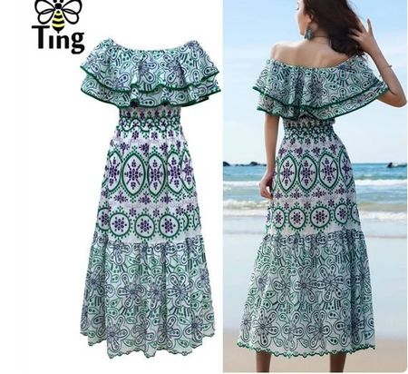 Blumen stickerei Bestickt böhmischen Mexican Kleid Neu M/L