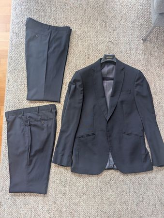 Angelo Litrico Anzug Slim Fit Herren 48, 2 Hosen, Dunkelblau