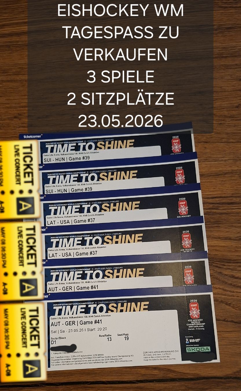 Biglietti: WM Eishockey Tickets Tagespass – Nuovo e nell'imballaggio originale da Vitznau venduto da Vitz33