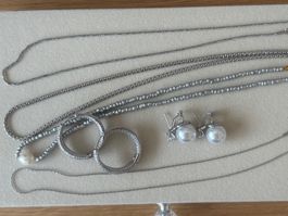 🌹Luxus  Set Nr: 5🌹 Kette und Ohrschmuck Farbe Silber