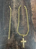 F 835 ) Schönes vergoldetes Schmuckset wie auf Foto