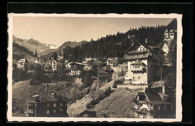 Cartoline postali: AK Arosa, Ortspartie mit Wald – Usato da Berlin venduto da bartko-reher