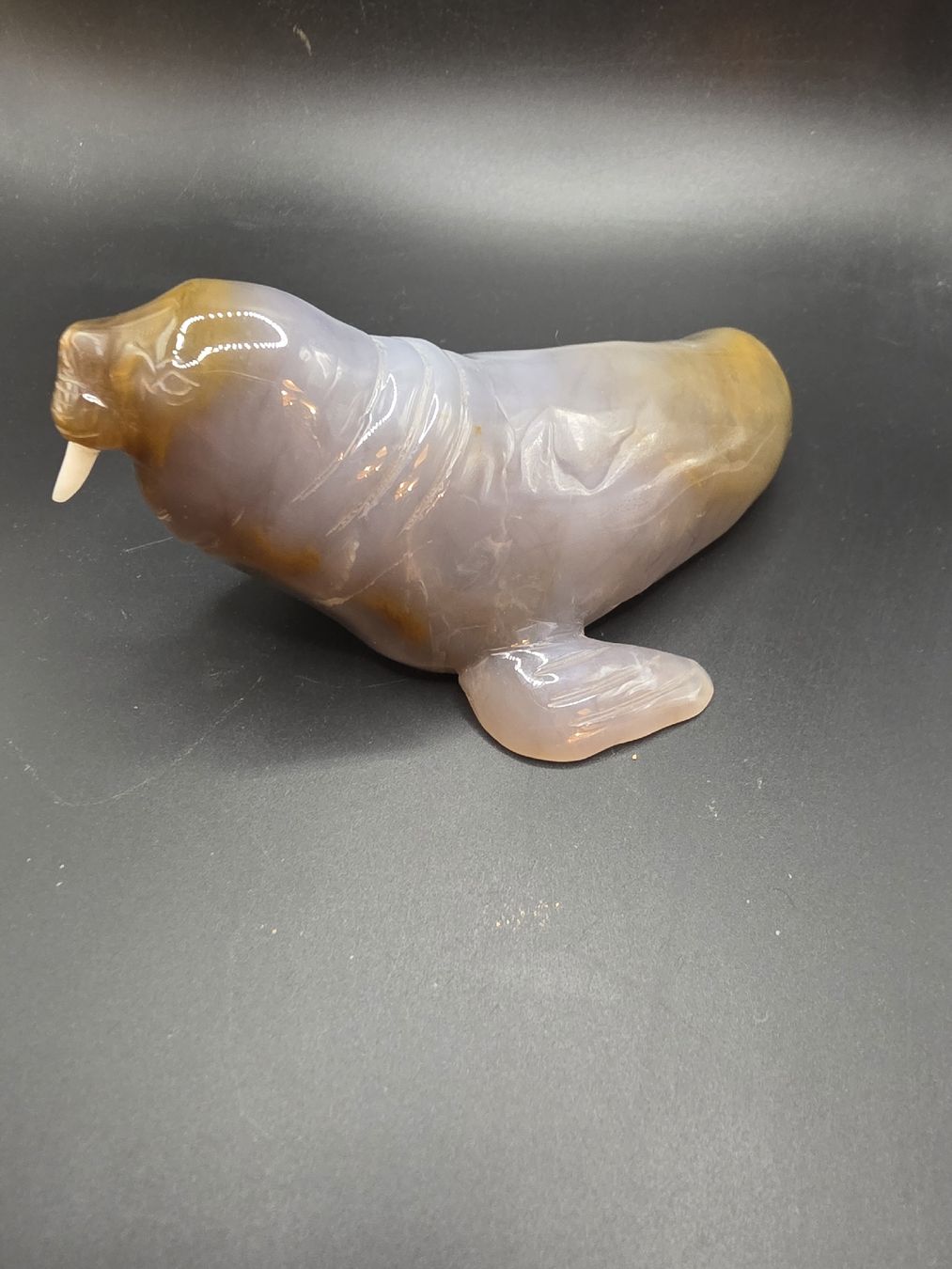 Statuette: Handgeschnitzte Walross Figur aus Edelstein, ACHAT – Nuovo (secondo la descrizione) da Arbon venduto da MadameLuLa9320 2