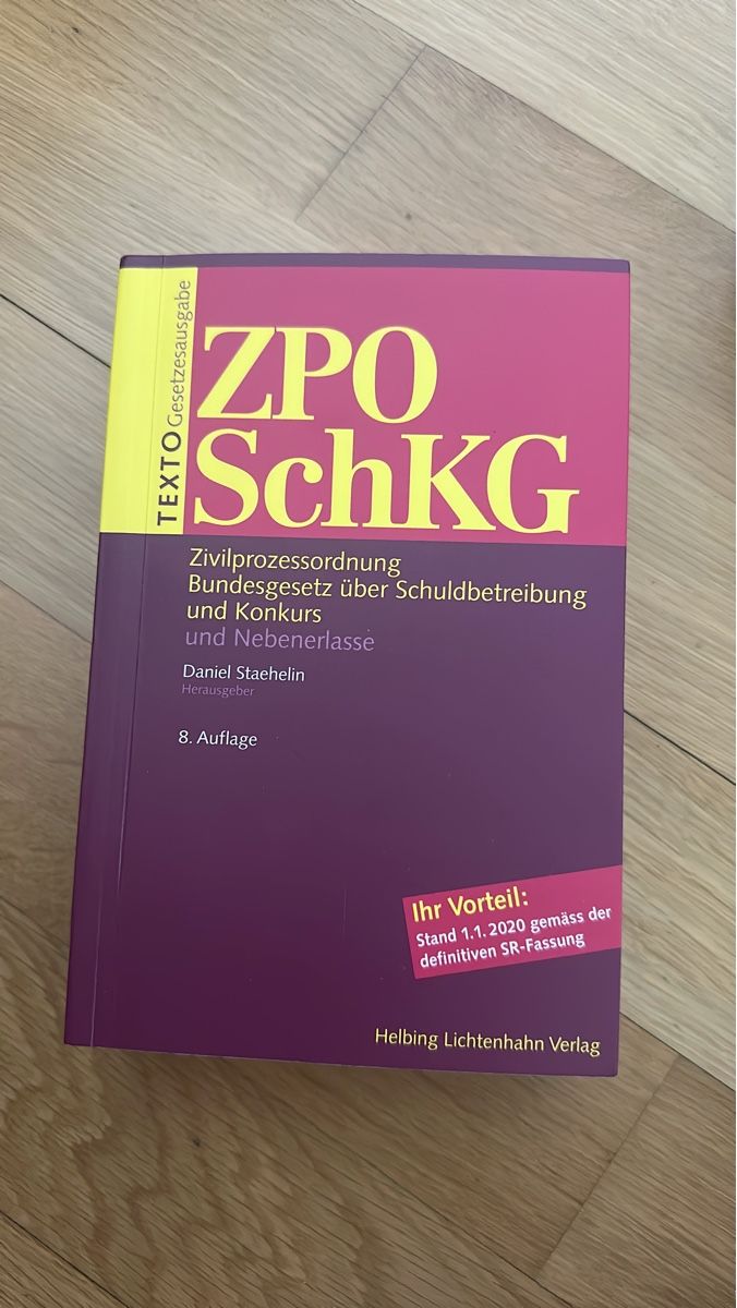 Bücher: ZPO SchKG, 2020 – Neu (gemäss Beschreibung) aus Bern von Stefanieaebi
