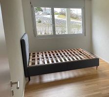 Modernes Stoffbett 160x200cm, Top Zustand inkl. Lattenrost!