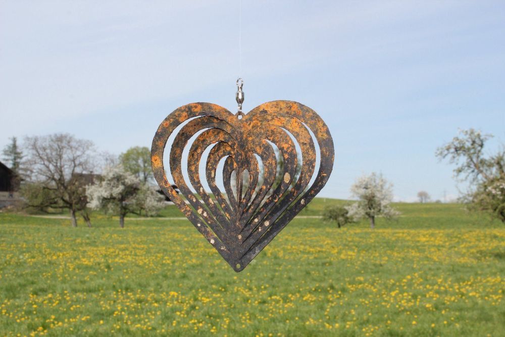 Rostherz 3D gedreht Rostfigur Garten Kaufen auf Ricardo