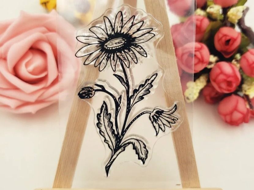Timbri: Silikonstempel Nr.555, Blume – Nuovo e nell'imballaggio originale da Gretzenbach venduto da Fliegepilz56 1