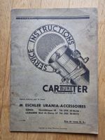 Carbureter Instructions service 1950
