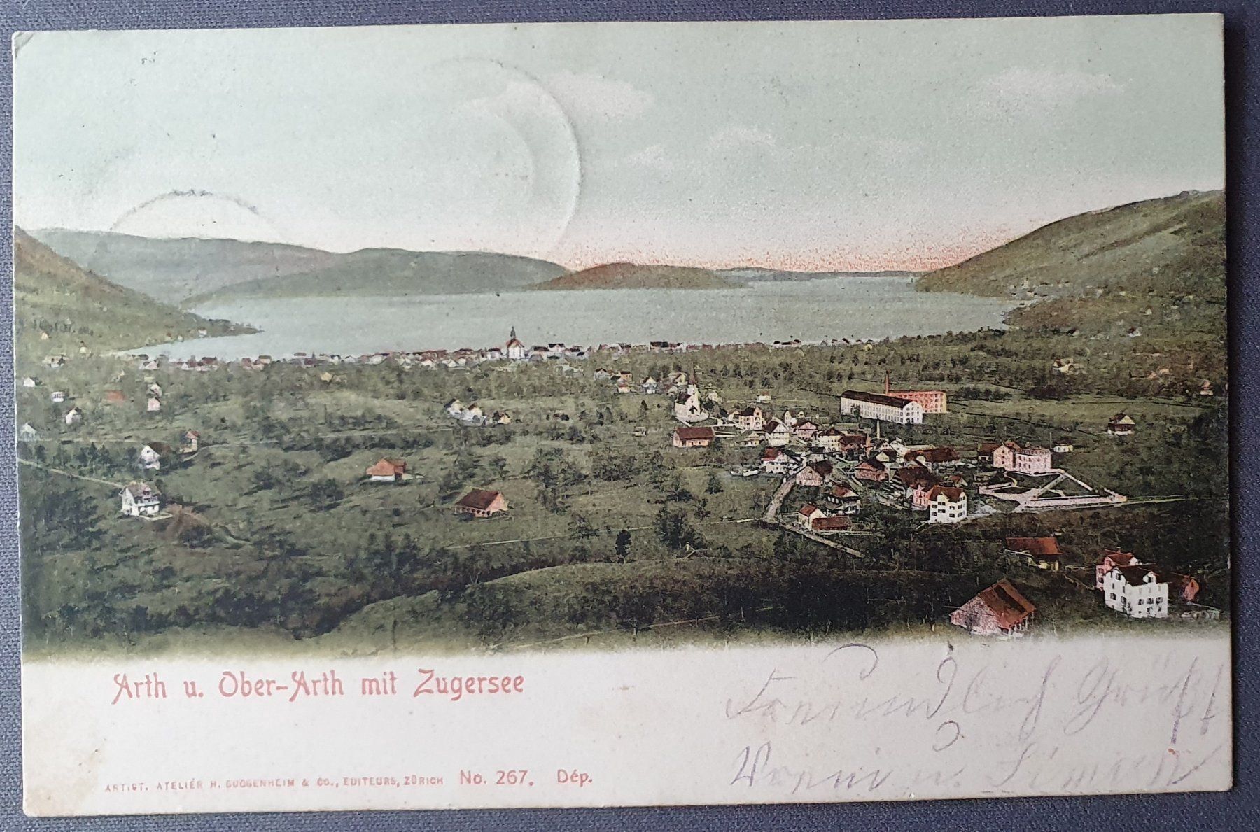 Cartoline postali: Arth u. Ober-Arth mit Zugersee 1905 – Usato da Kreuzlingen venduto da Rschweiz1