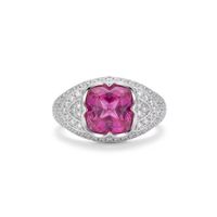 Bague en argent avec pierre rose