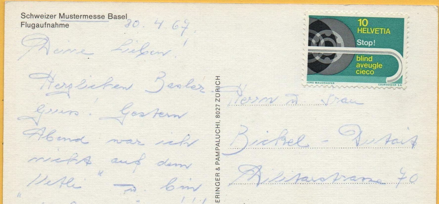 Cartes postales: Flugaufnahme Swissair BASEL Schweizer Mustermesse – D'occasion à Jona par philajona 1