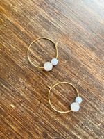 Goldige Ohrringe mit Steinen, Handmade, Neu, Sommer
