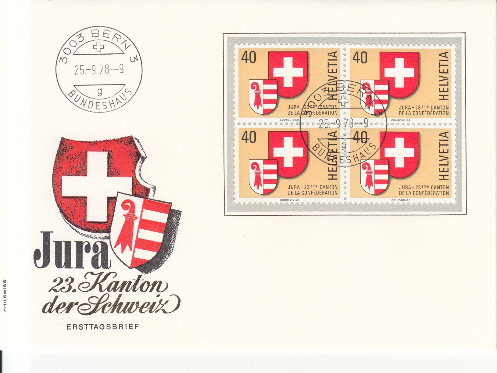 Tutti i francobolli: SBK 621 im 4er-Block FDC Bern – Usato da Bürglen TG venduto da StampGraf