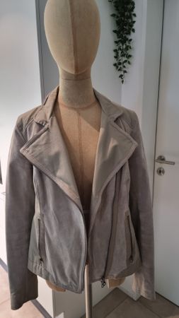 Street one Jacke beige echt Leder/Stoff/ 38🌼🌷.