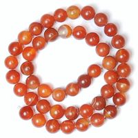 1 Strang echte rot-braune Achat Perlen 8 mm