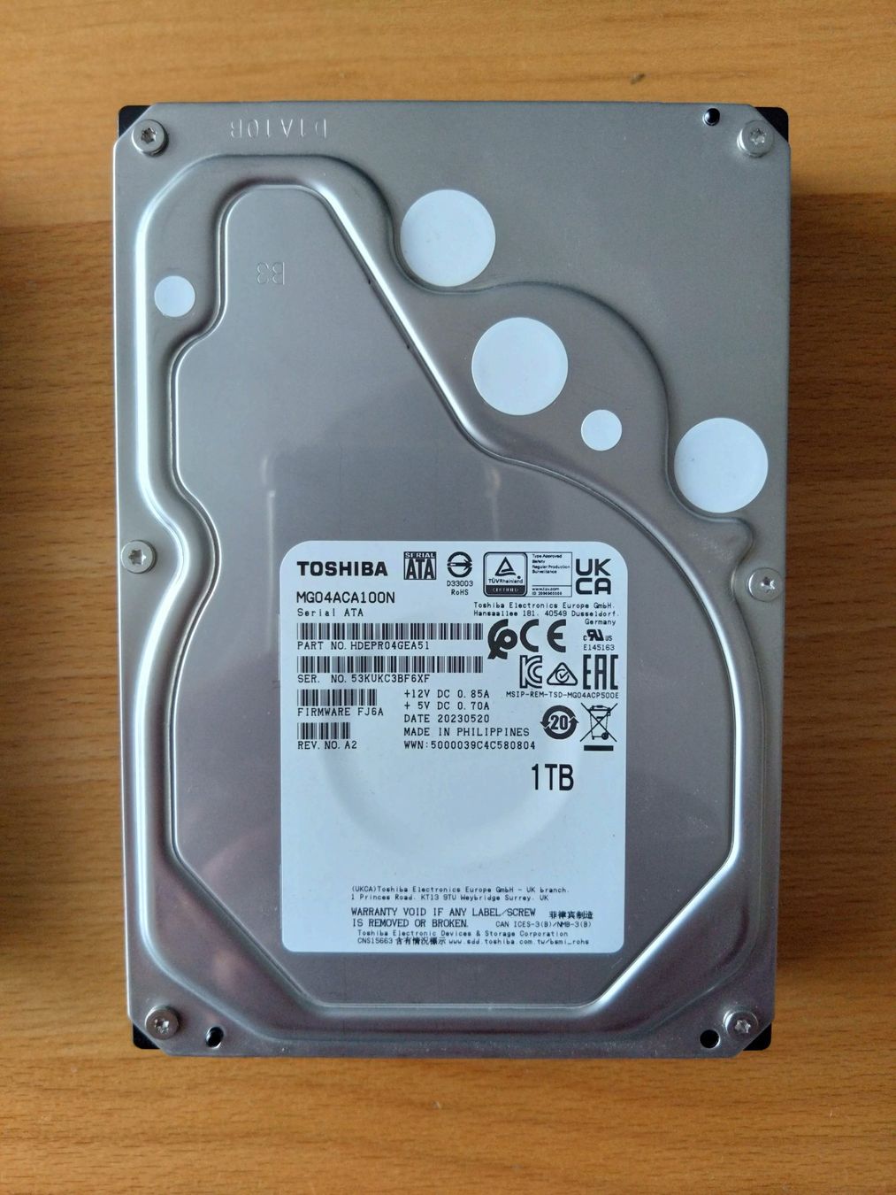 Toshiba Dischi rigidi: Hard Disk Toshiba MG Series, 1TB, SATA – Usato da Zofingen venduto da hb9fsx