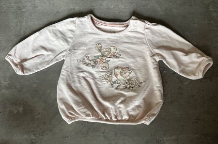 Baby Pullover rosa mit Vogel Motiv Gr. 62