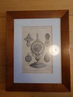 Historischer Uhren Druck Holzrahmen 42x33cm