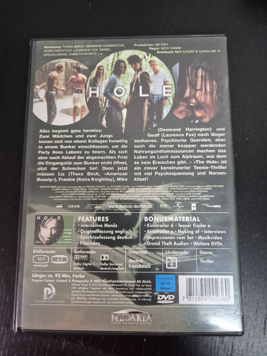 Tutti i DVDs: DVD - The Hole - Psychothriller – Usato da Wald ZH venduto da _Hotarubi_ 1