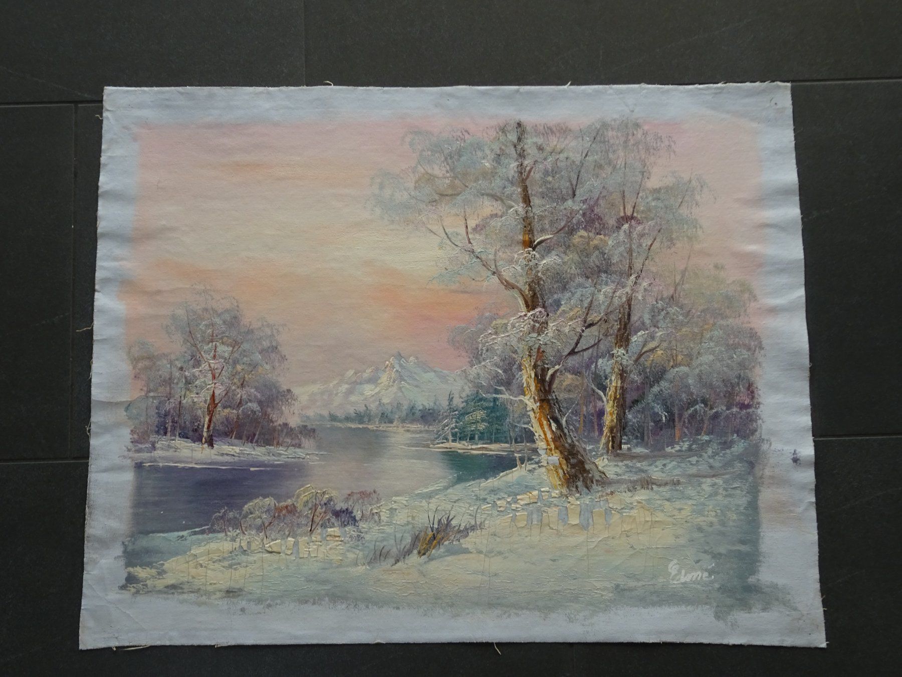 Dipinti: Vintage Landschaft Wald / Bob Ross - Style – Usato da Esslingen venduto da eintagammeer
