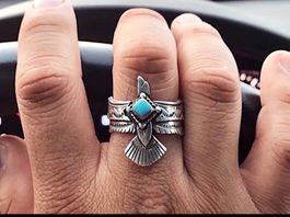 Ring mit Vogel und Steinchen(one Size), Nr. 53
