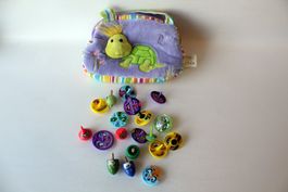 19 Stück Zwirbel/Kreisel mit Kinder-Handtasche "Schildkrot"