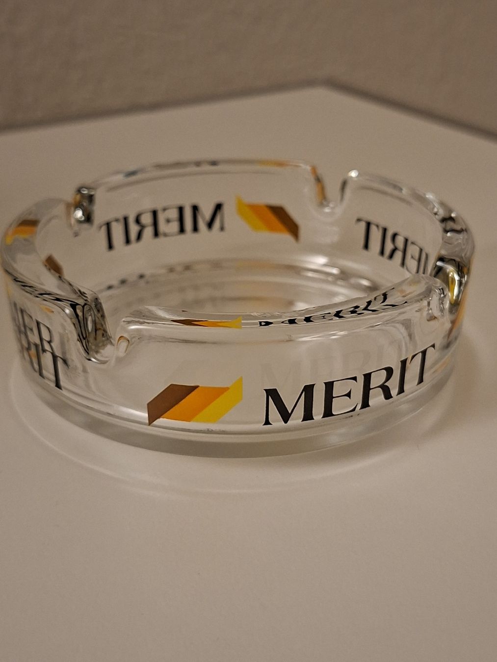 Portacenere: Merit Werbe-Aschenbecher Glas Vintage Transparent – Nuovo (secondo la descrizione) da Mellingen venduto da Aegert5 2