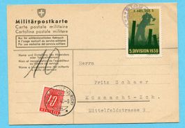 Militärpostkarte mit Soldatenmarke und Nachporto !