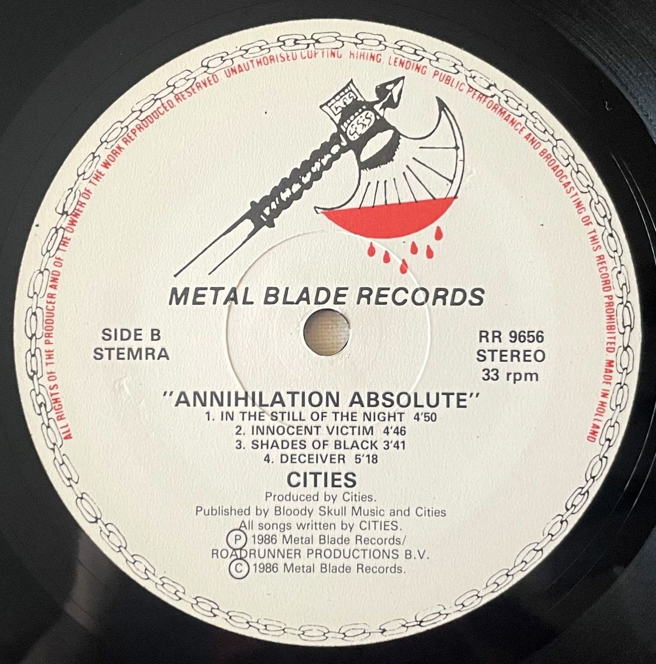 Schallplatten: Cities – Annihilation Absolute - LP - 1986 - First Press – Gebraucht aus Uster von Zardodel 5
