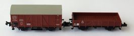 2 Spur N Minitrix Deutsche Reichsbahn Güterwagen Niederbord