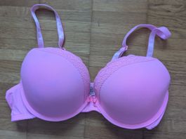 Rosa BH mit Spitze, Grösse 75D, Push Up