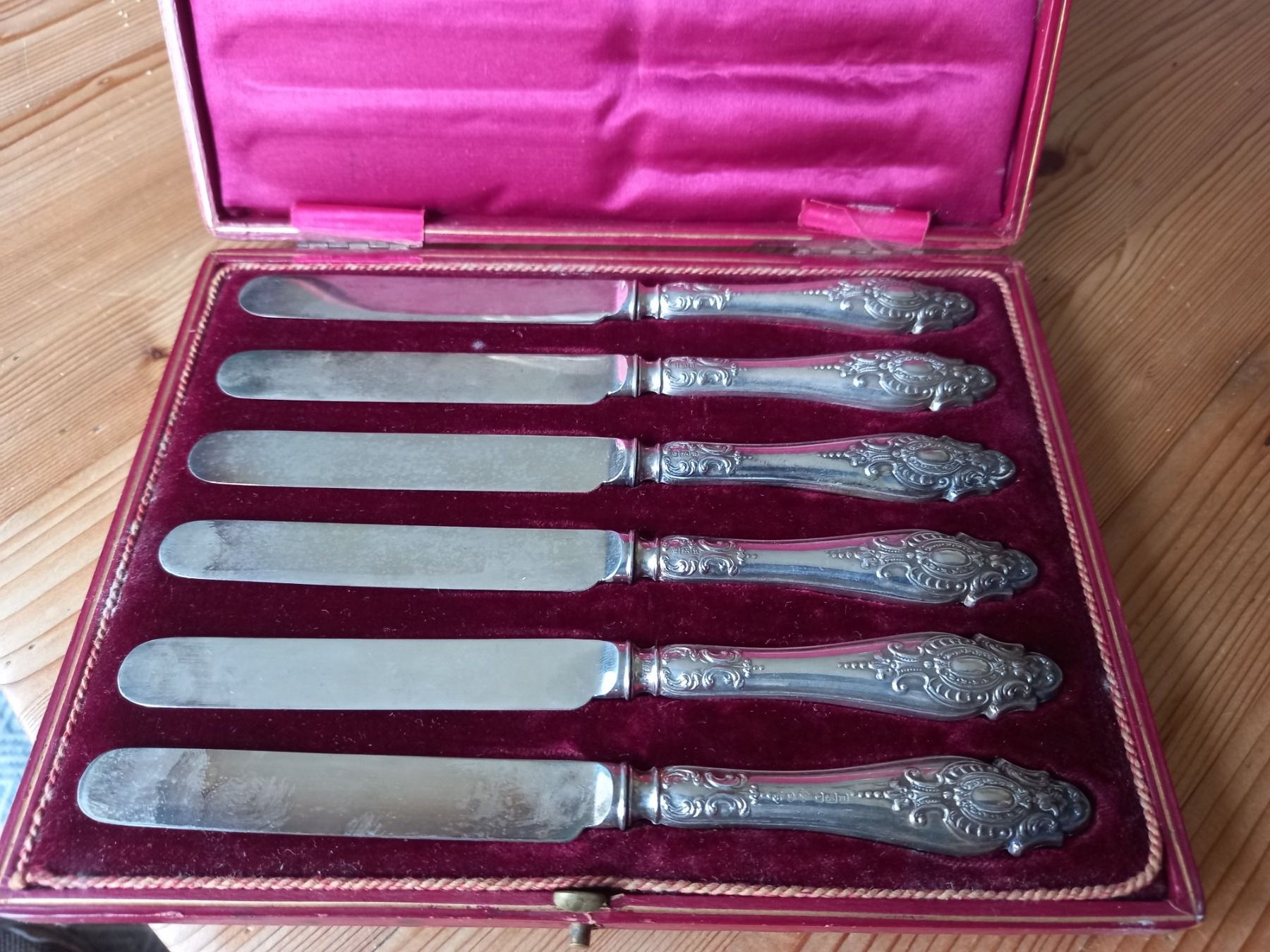 Besteck: 925 SILBER SHEFFIELD OBSTMESSER SET ANTIK – Gebraucht aus Bern von  1