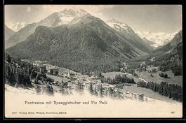 Pontresina, Ortsansicht mit Roseggletsch