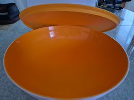 Schüssel mit Deckel Tupperware orange/weiss gebraucht