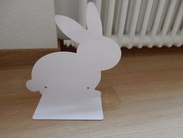 originelles Tablar / Regal: Hase Kaninchen weiss NEU Metall
