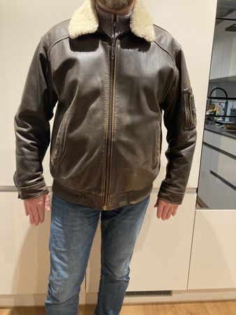 Camel Active Lederjacke mit abnehmbarem Fellkragen Gr L