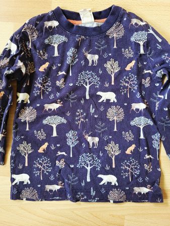 Alana Langarmshirt Gr. 98, aus Bio Baumwolle, Wald Design