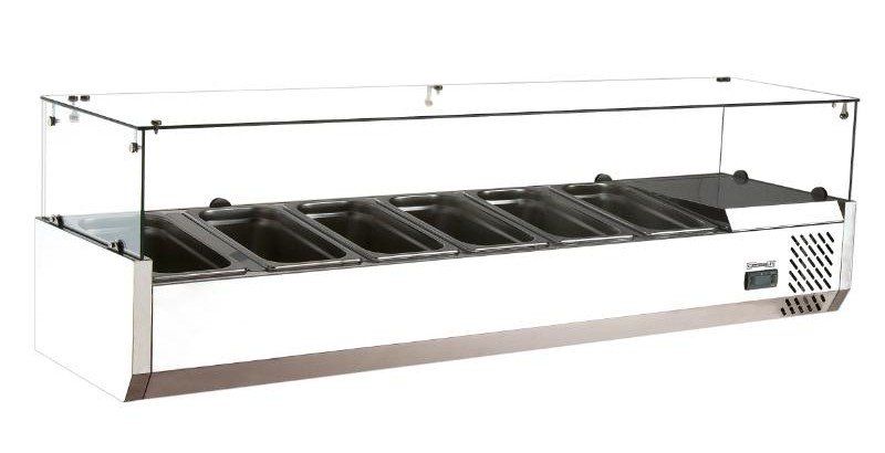 MBH - Vitrine Réfrigérée Professionnelle 3 étages 132cm - Présentoir à Couvercles Froids Pour Restaurant