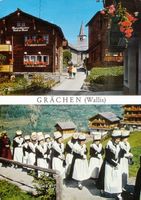 GRÄCHEN Dorfpartie - Trachtengruppe