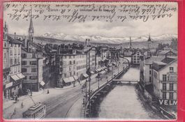 ZÜRICH, LIMMATQUAI UND DIE ALPEN, 9.9.1911