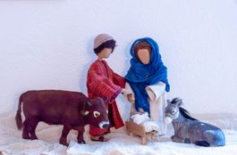Schwarzenberger Krippenfiguren, Maria, Josef, Jesuskind mit
