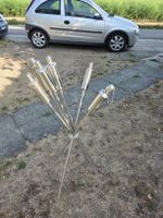 Gartenfackeln Edelstahl 6er Set guter Zustand