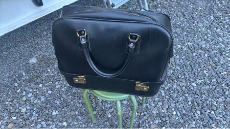 Reisetasche schwarz Leder Vintage Top Zustand