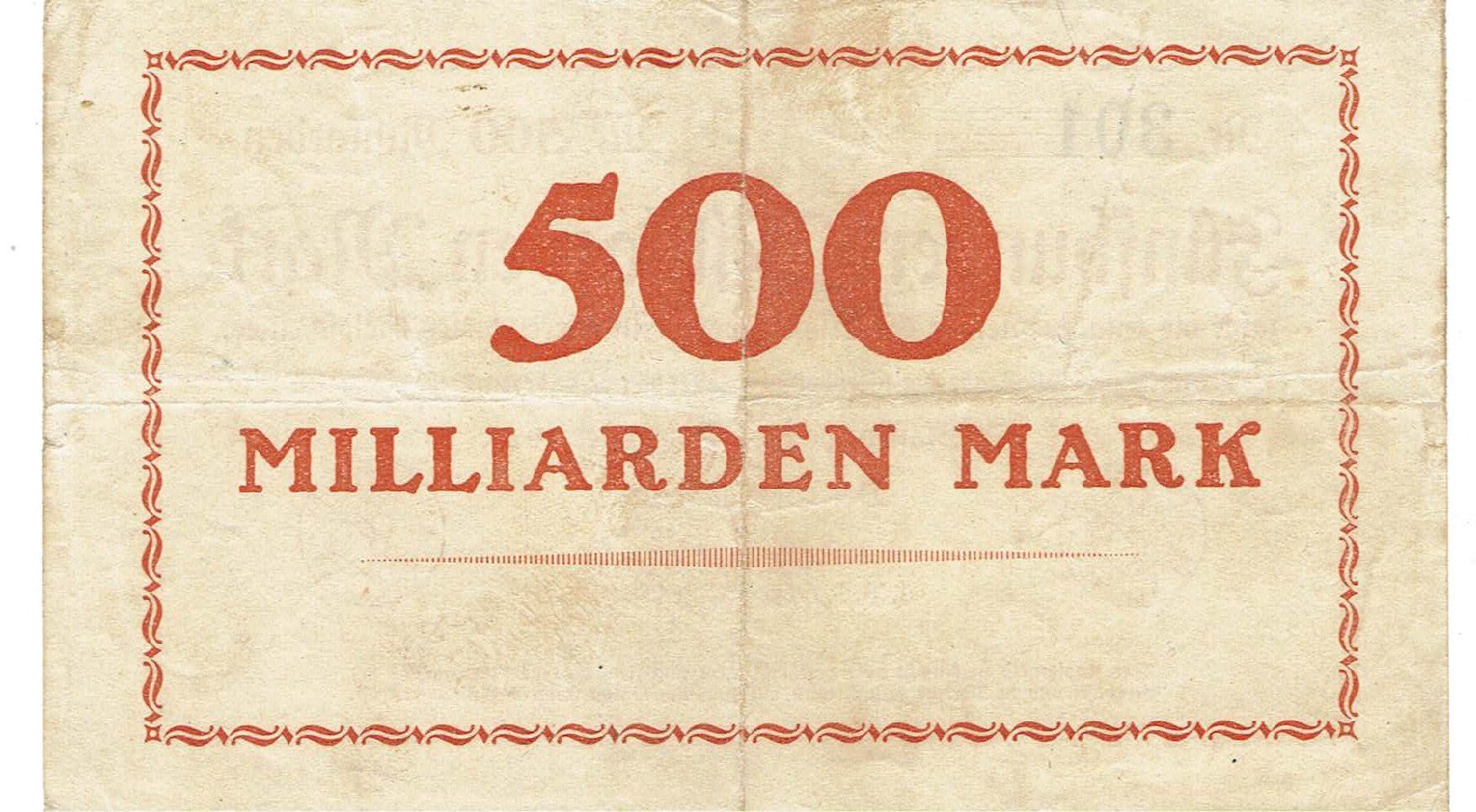 Banknoten: St Blasien 500 Mrd.Mark 19.11.1923 SS+-SS++ – Gebraucht aus Steffisburg von ber_8htf 1