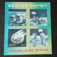 Raumfahrt Space Bhutan 3D Marken Apollo XVll / 17 Block 1973