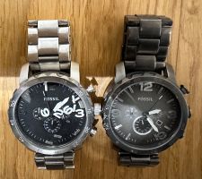 2x Fossil Herrenuhr Uhr 5 ATM JR 1437 Anthrazit & Silver