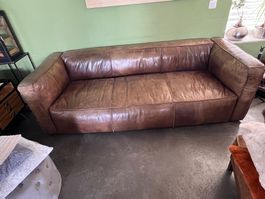 Sofa, echt Leder, Original Vintage