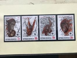 Indonesien 1989 WWF Satz Orang-Utan postfrisch