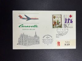 Swissair Erstflugbrief Zürich - Mailand ab FL 1964